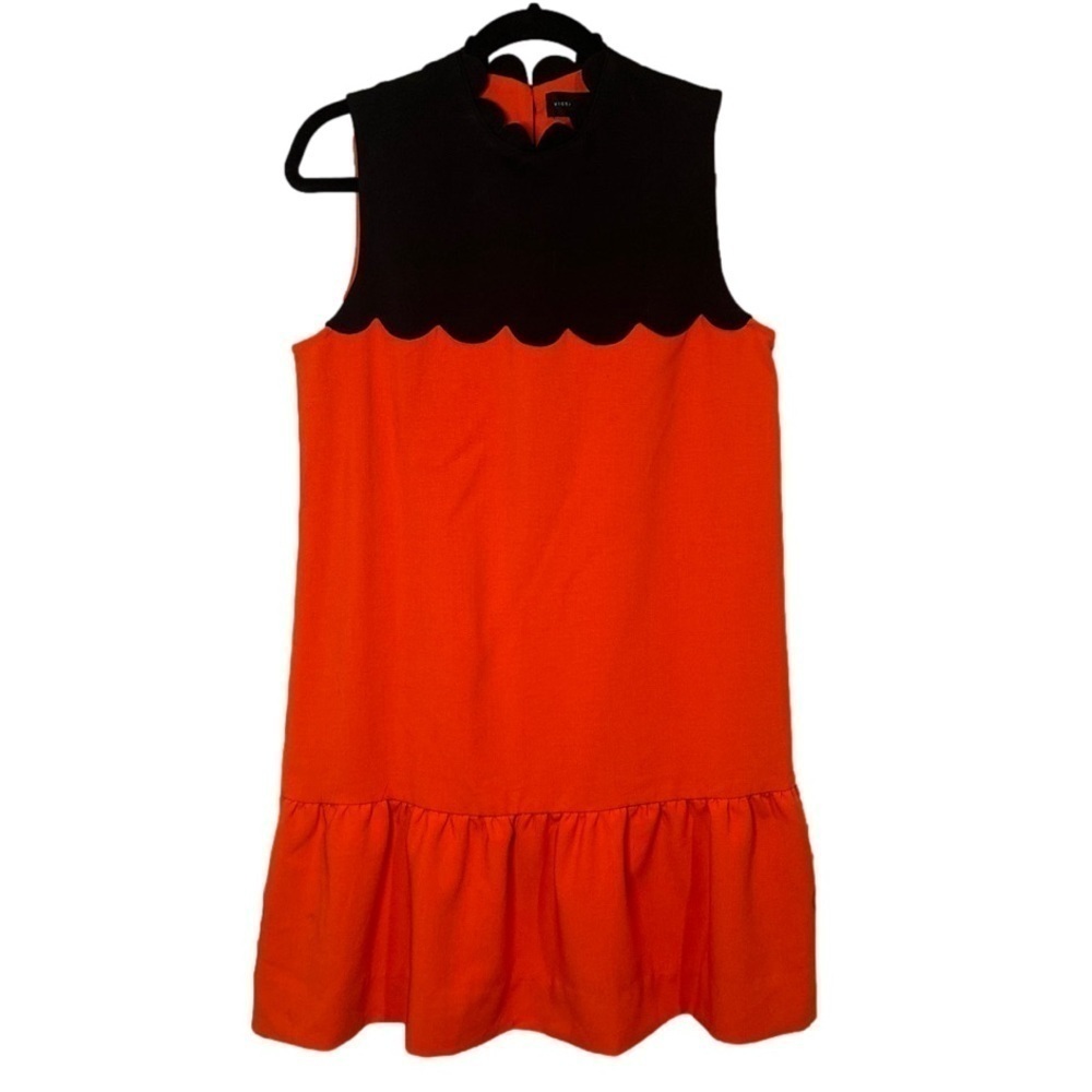 VICTORIA BECKMAN FOR TARGET Size M Orange and Black Sleeveless Dress